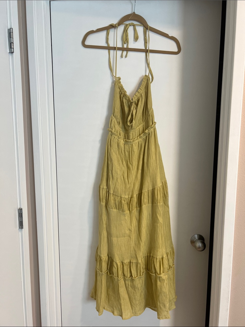 Lightweight Yellow/Green Strappy Maxi Dress